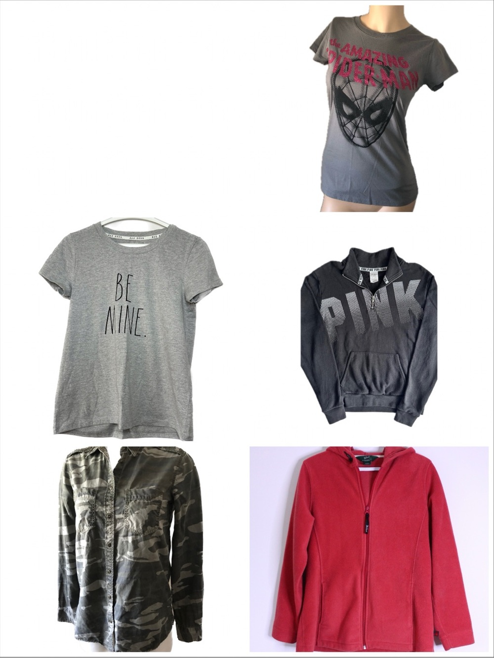 5 Assorted Tops Shirt Hoodie Sweatshirt Tees Size XS - Small